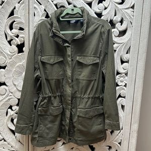 Lands end military style olive jacket 1X